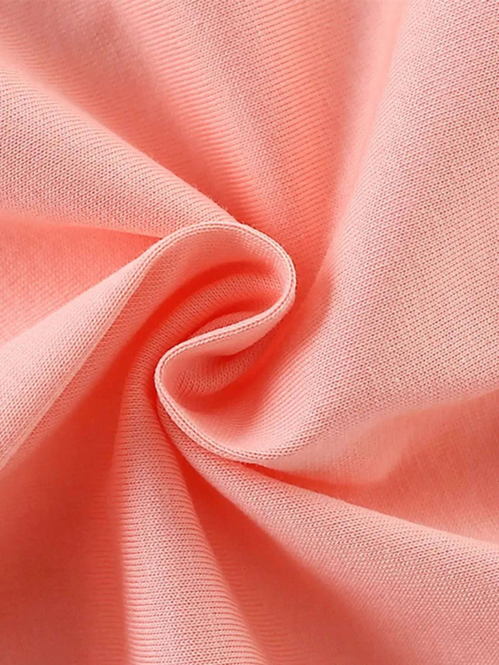 Watermelon pink kids short sleeve T-shirt knit fabric with folded crew neck