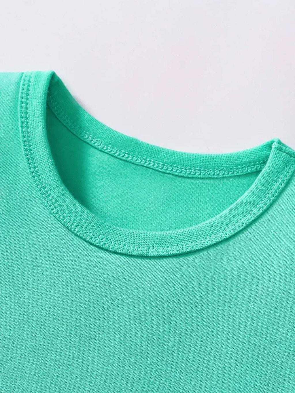 Neon green kids short-sleeve T-shirt with crew neckline