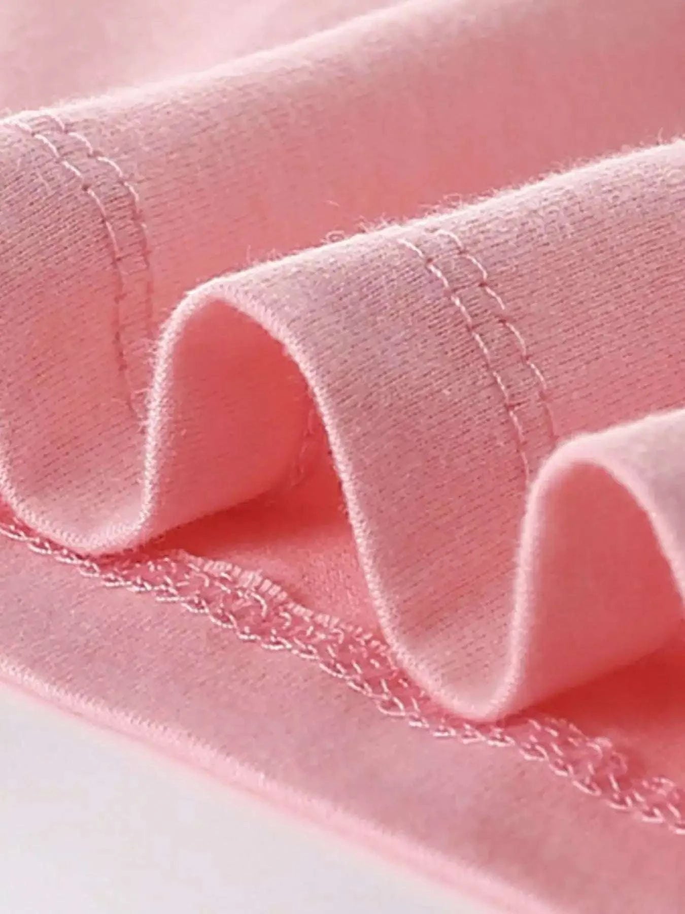 Blush pink kids T-shirt sleeve hem with stitched cuff detail